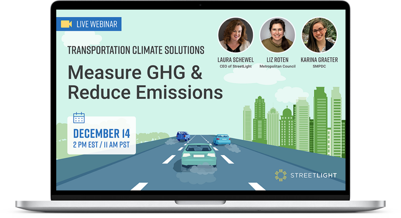 Measure GHG & Reduce Emissions webinar on laptop